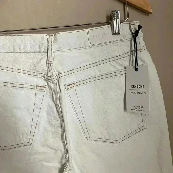 RE/DONE‎ The 80s Long Shorts Bleached White Size 28 - Picture 8 of 10